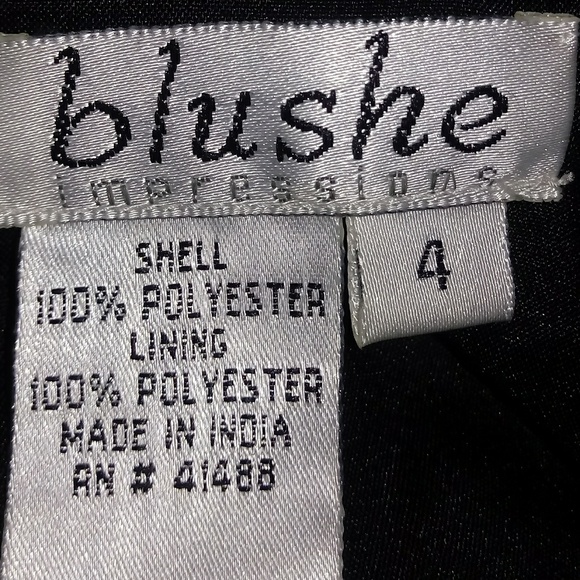 BLUSHE Impression Full Beaded Dress Sz 4 Black - Picture 5 of 7